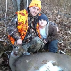 dad son and deer